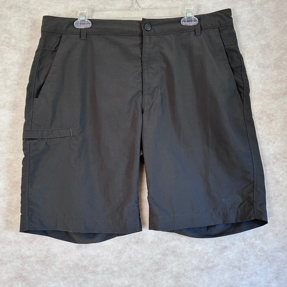 The North Face Mens Hiking Shorts Black Grey Size 36 Nylon Ripstop Cargo Utility - Picture 1 of 9